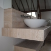 Wall Hung Solid Travertine Worktop