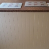 Oyster Painted T&G Breakfast Bar Back Panel